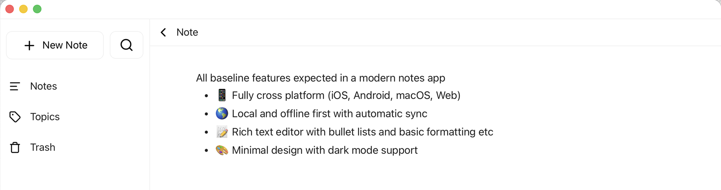 Topilo Notes Screenshot